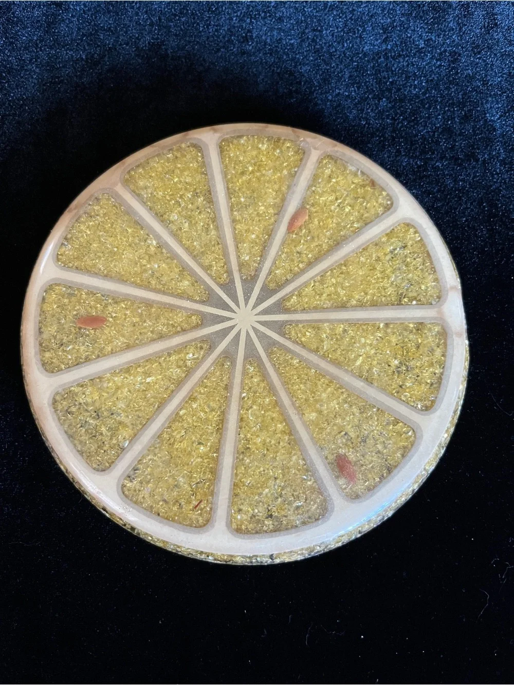 VINTAGE 1960S LUCITE Lemon TRIVET BY WONDERMOLD INC 5.5